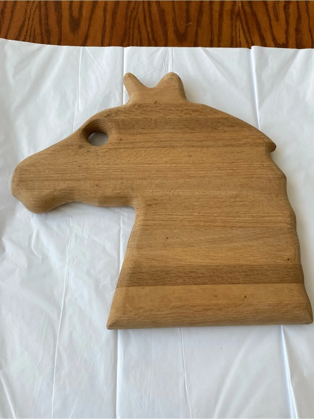 Primitive Wooden Horse Head Cutting Board - Natural Brown 13x13 inches